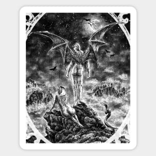 Devilish Wanderer Above the Sea of Fog and Dead Souls - Lucifer, Succubus, Fallen Angel, poster Magnet